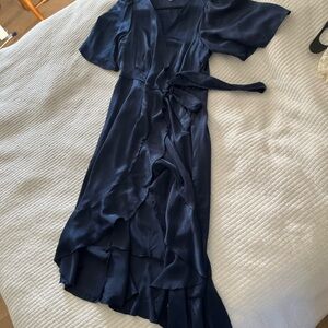 Navy Blue Wrap Dress